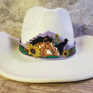 Paint Horse Leather hatband